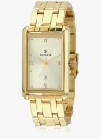 Titan Ne1416Ym05 Gold/Champagne Analog Watch