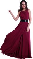 D&S Women's A-line Maroon Dress