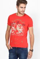 Lee Red Round Neck T-Shirt