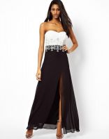 Liebemode Women's Maxi White, Black Dress