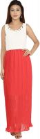 Maggie Women's Maxi Red, White Dress