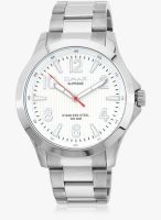 Omax Ss-422 Silver/White Analog Watch