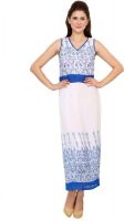 Rvestir Women's A-line Blue, White Dress