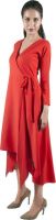 Sassy Stripes Women's High Low Red Dress