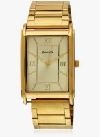 Sonata 77002Ym02 Golden/White Analog Watch