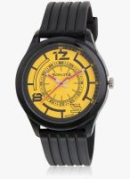 Sonata 77007Pp03J-Sdd155 Black/Yellow Analog Watch