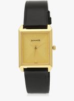 Sonata Nf7007yl09 Black/Golden Analog Watch