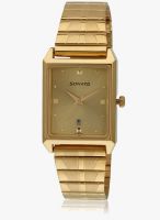 Sonata Nf7007ym02a Golden/Golden Analog Watch