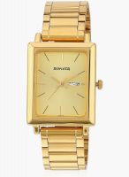 Sonata Nf7078Ym04 Golden/Golden Analog Watch