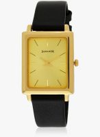 Sonata Ng7078yl02 Black/Golden Analog Watch