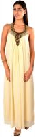Striyah Couture Women's A-line Beige Dress