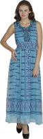 Svt Ada Collections Women's Gathered Blue Dress
