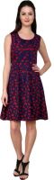 Tapyti Women's A-line Red, Dark Blue Dress
