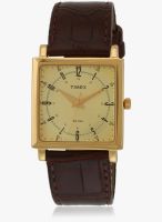 Timex Ti000t20700-Sor Brown/Golden Analog Watch