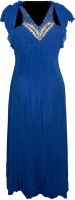 Vogue4all Women's Empire Waist Blue Dress