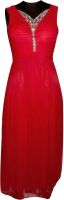 Vogue4all Women's Empire Waist Red Dress