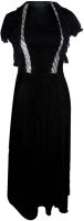 Vogue4all Women's Empire Waist Black Dress