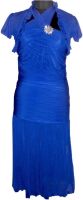 Vogue4all Women's Empire Waist Blue Dress