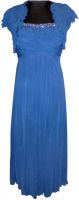 Vogue4all Women's Empire Waist Blue Dress