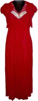 Vogue4all Women's Empire Waist Red Dress