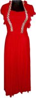 Vogue4all Women's Empire Waist Red Dress