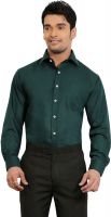 A & C Signature Men's Solid Formal Dark Green Shirt