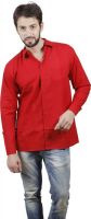 Alnik Men's Solid Formal Red Shirt