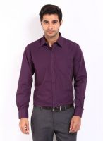 Alnik Men's Solid Formal Purple Shirt