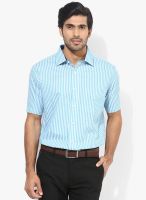 Arrow Blue Stripeed Slim Fit Formal Shirt