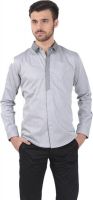 Basics Men's Solid Formal Grey Shirt