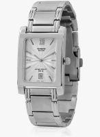 Casio Enticer Men's Bem-100D-7Avdf (Bs016) Silver/White Analog Watch