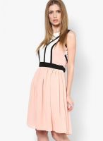 Elle Peach Colored Solid Shift Dress