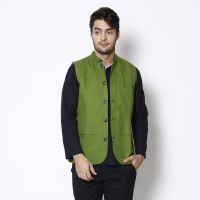Even Sleeveless Self Design Men's Jacket