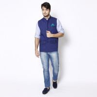 Even Sleeveless Striped Men's Jacket