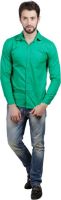 FDS Men's Solid Formal Green Shirt