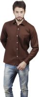 FDS Men's Solid Formal Brown Shirt