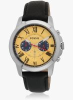 Fossil Fs5059 Black/Yellow Analog Watch