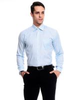 Goodkarma Men's Striped Formal Blue Shirt