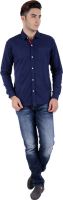 Hardys Men's Solid Wedding, Casual, Party, Formal Blue Shirt