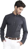 Karsci Men's Solid Formal Grey Shirt