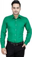 LEAF Men's Solid Formal Green Shirt