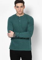 Lee Green Solid Henley T-Shirts