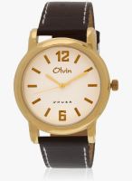 Olvin 1543-Yl01 Brown/White Analog Watch