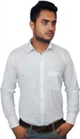 Smoky Men's Solid Formal White Shirt