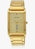 Sonata Ng77002ym04 Golden/Golden Analog Watch