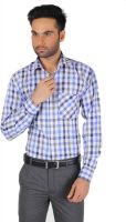 Spaky Men's Checkered Formal Blue Shirt