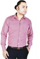 Spaky Men's Checkered Formal Maroon Shirt