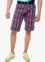 Sports 52 Wear Navy Blue Checked Shorts