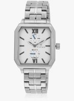 Titan 1643SM01 Silver/White Analog Watch