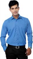 Zeal Men's Checkered Formal Blue, Dark Blue Shirt